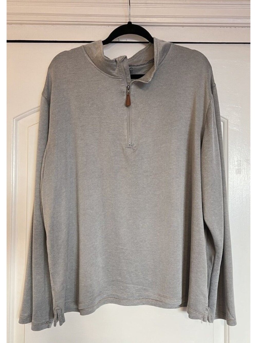 C&C California Pullover Mens XXL Gray Quarter 1/4  Zip Up Top Shirt Long Sleeve